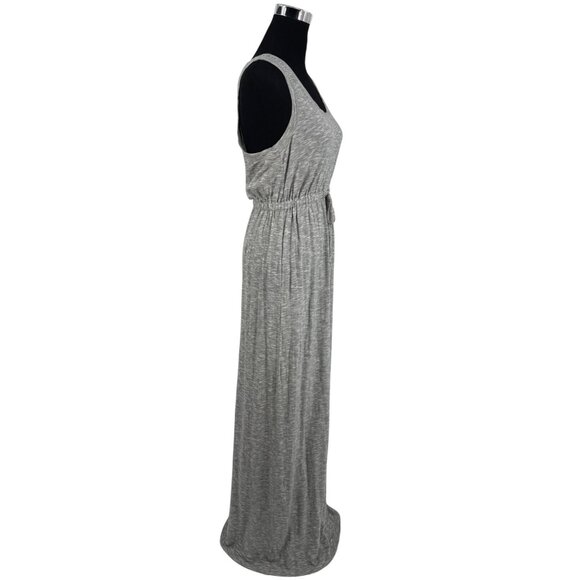 J.Crew Heather Gray Sleeveless Tie Waist Maxi Dress Casual Peppy Effortless Chic - Picture 7 of 16